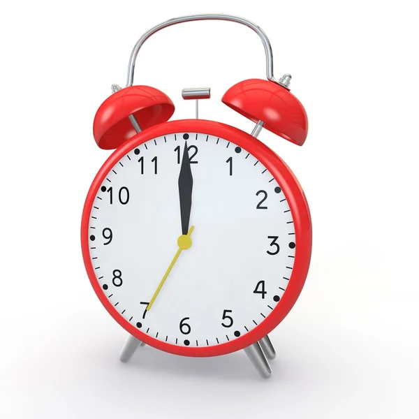 Red alarm clock on an isolated background — Stock Photo, Image