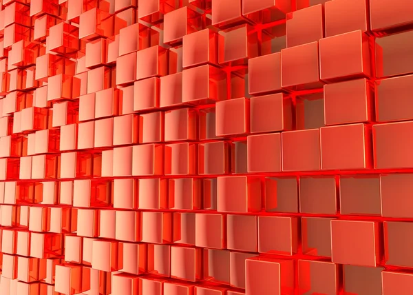 Contexte abstrait. Cubes rouges sur fond rouge — Photo