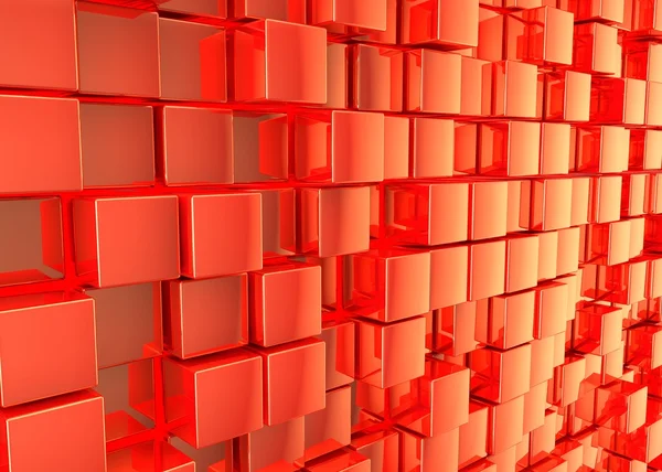 Contexte abstrait. Cubes rouges sur fond rouge — Photo