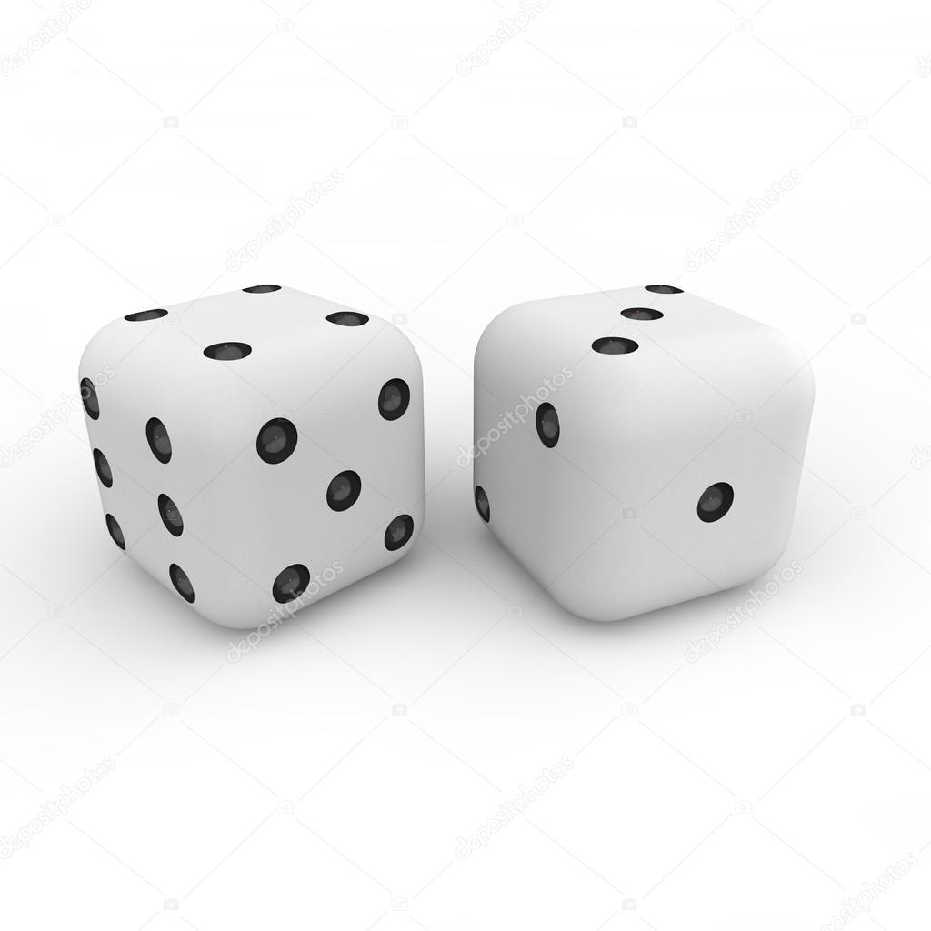 Game cubes on a white background