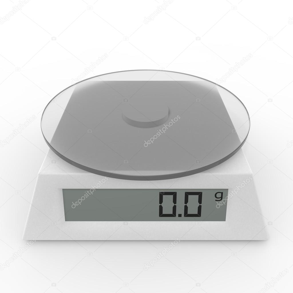 Kitchen scales on a white background