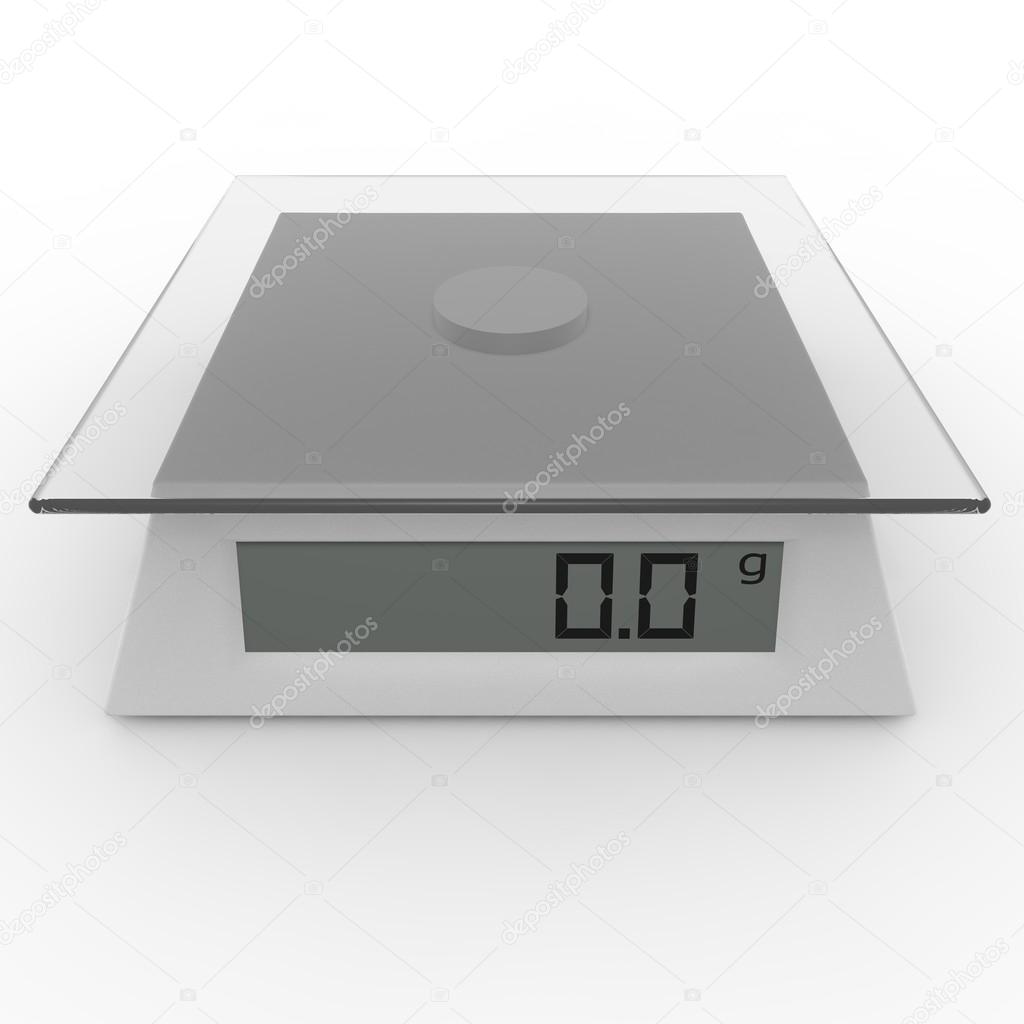 Kitchen scales on a white background