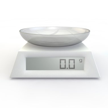 Kitchen scales with glass cup clipart