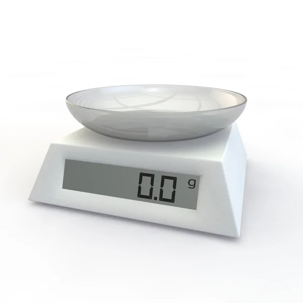 Кухонные весы со стеклянной чашкой — стоковое фото