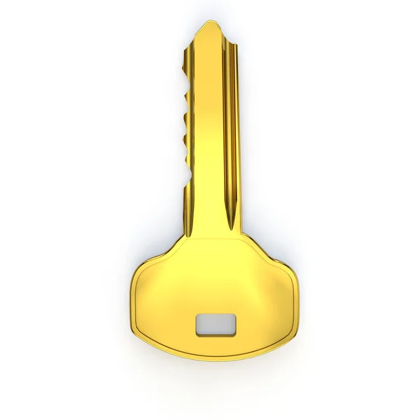 Golden small door key — Stock Photo, Image