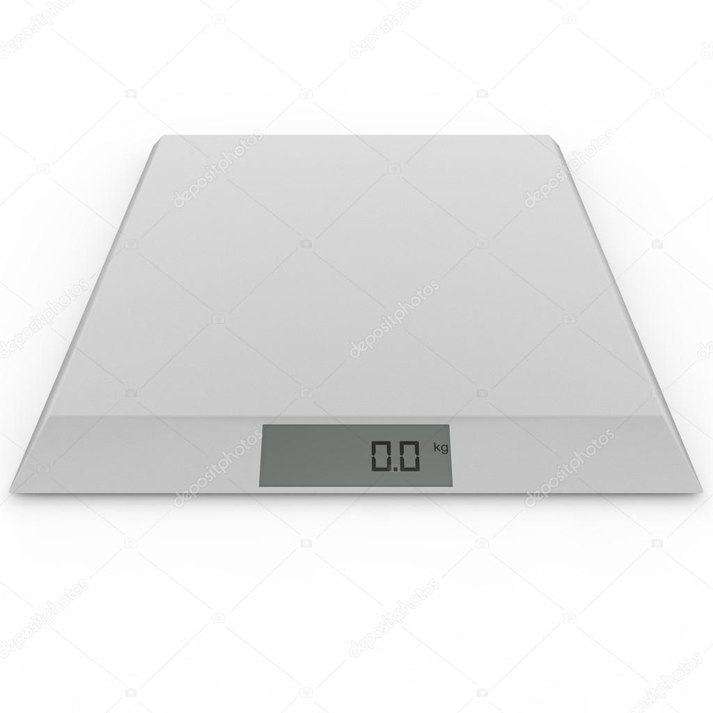 Electronic scales show - zero kilograms