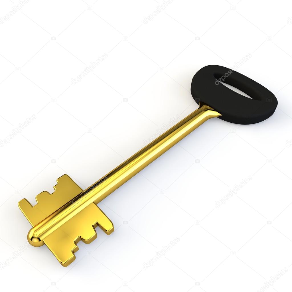 Golden big door key