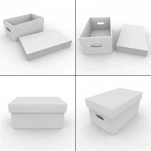 Collection. White empty box for storing things and objects — Stock Photo, Image