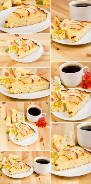 Colección. Tarta de manzanas en un plato — Foto de Stock