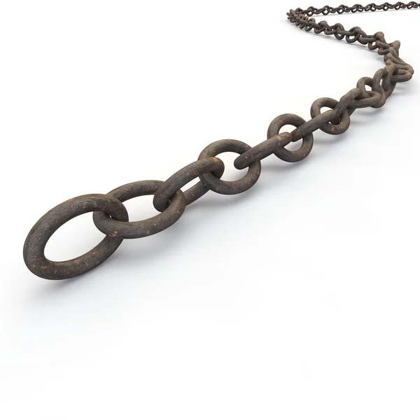 Metal rusty chain lying on the floor — Stock Photo, Image