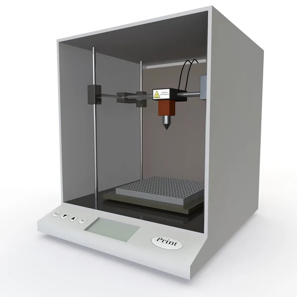 3D-printer model op witte achtergrond — Stockfoto