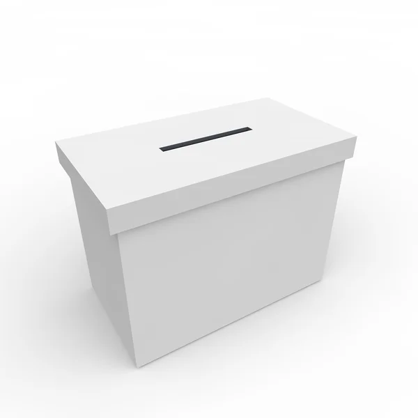 Białe pudełko puste do głosowania — Zdjęcie stockowe