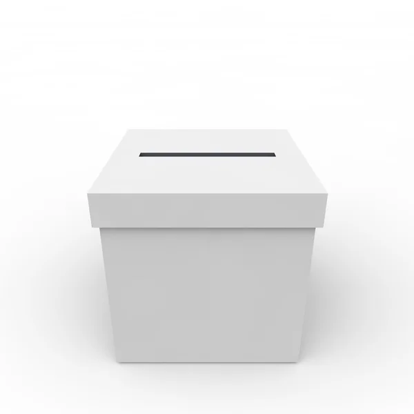Caixa branca em branco para votação — Fotografia de Stock