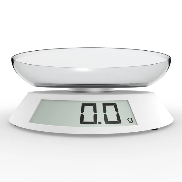 Kitchen scales on a white background — Stock Photo, Image