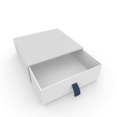 Açık beyaz boş kutu halat boyu