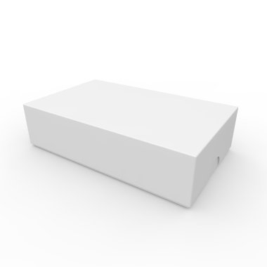 Beyaz boş kutu kapalı. Açmak için kapağı ile bir delik