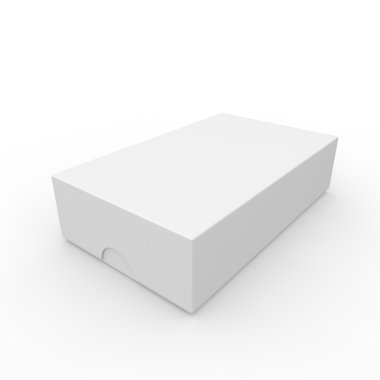 Beyaz boş kutu kapalı. Açmak için kapağı ile bir delik