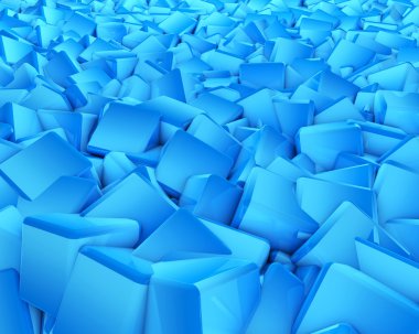 Fütüristik arka plan mavi küp yaptı