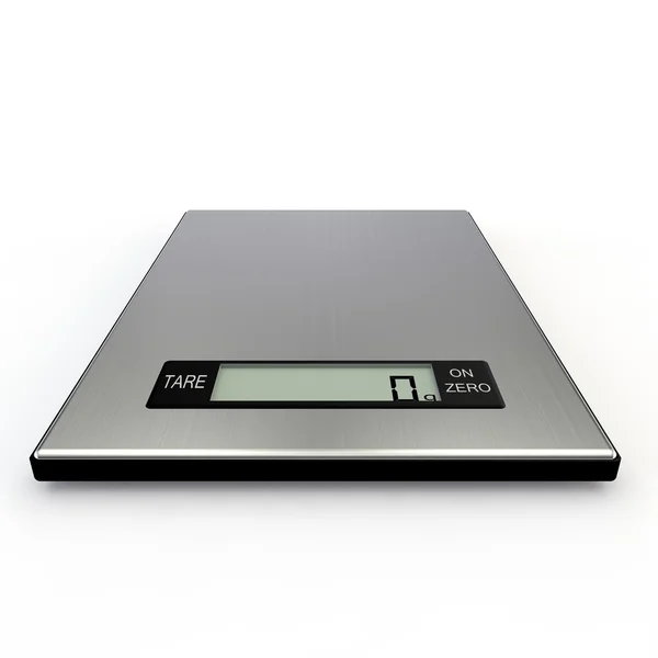 Electronic kitchen scales show zero grams — Stock Photo, Image