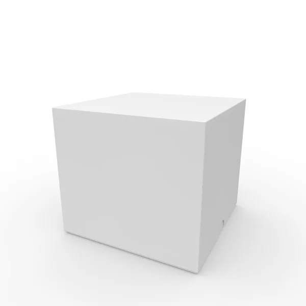 Closed white blank box. With a hole on the lid to open — Stock Photo, Image