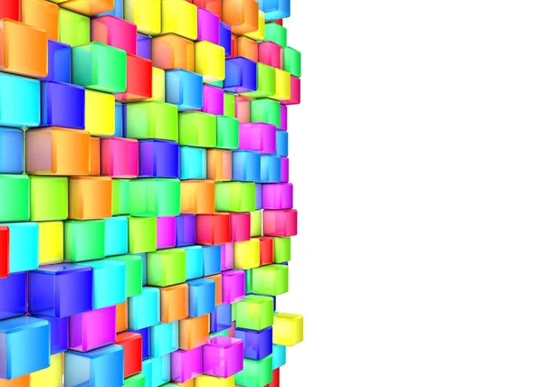 Fundo abstrato cubos brilhantes coloridos — Fotografia de Stock