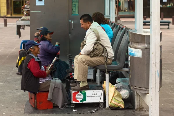 Shoeblacks ad Ambato, Ecuador — Foto Stock
