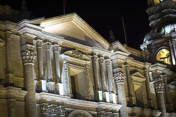 Arequipa, Peru-székesegyház Bazilika homlokzata Stock Fotó