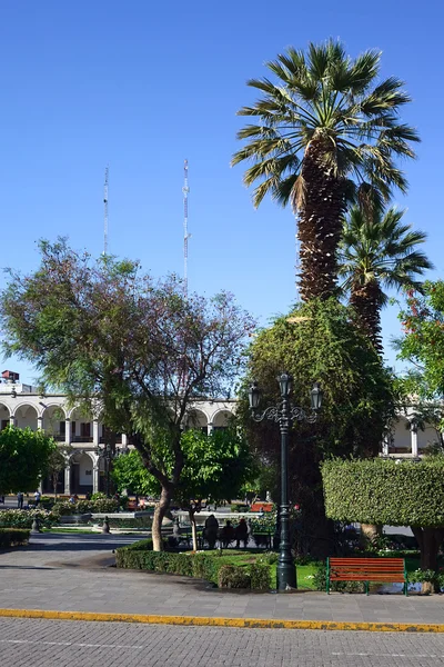 Plaza de Armas (Main Square) em Arequipa, Peru — Fotografia de Stock