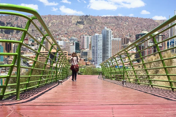 Balcon pěší stezce v La Paz, Bolívie — Stock fotografie