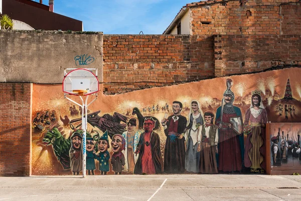 Arte mural en Sant Feliu de Llobregat — Foto de Stock