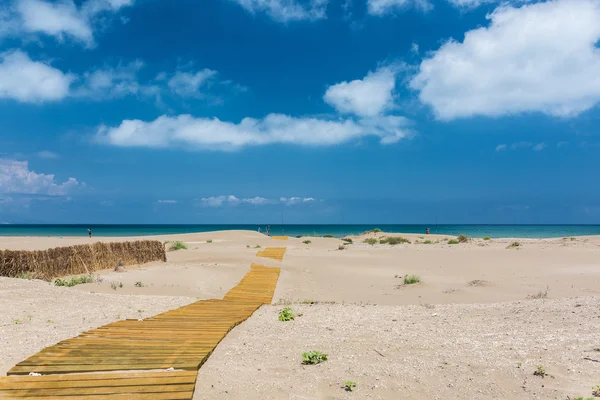 Praia de areia em Delta del Ebro — Fotografia de Stock