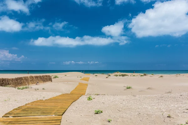 Playa de arena en Delta del Ebro — Foto de Stock