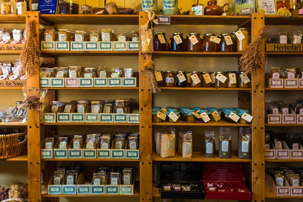 Showcases village shop — Stock Photo, Image