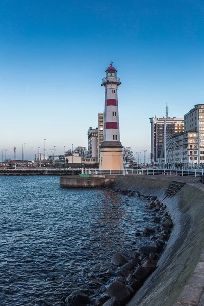 Striped Old Lighthouse — Stock Photo, Image