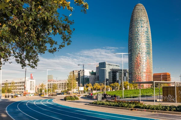 Torre Agbar en Barcelona Imagen de archivo