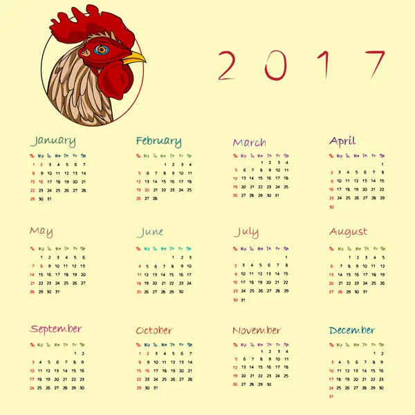 Ano do calendário do galo — Fotografia de Stock