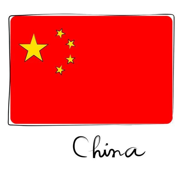 China-Flaggen-Doodle — Stockfoto