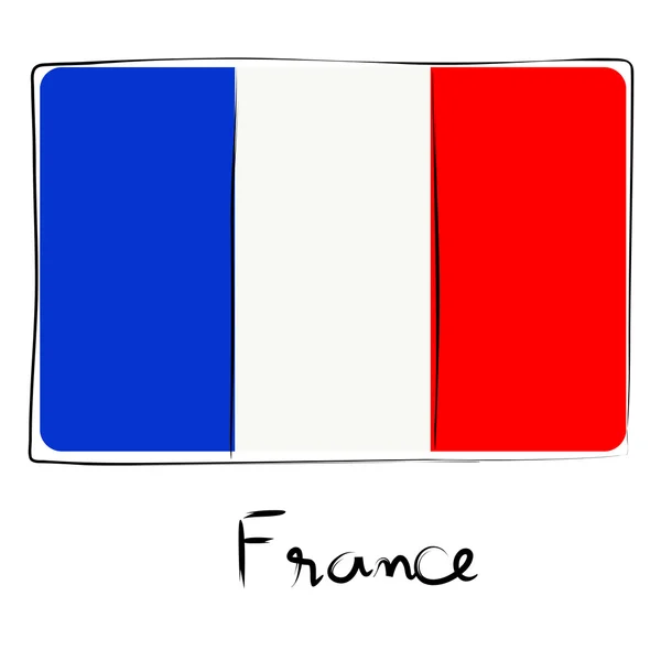 Frankrike flagga doodle — Stockfoto