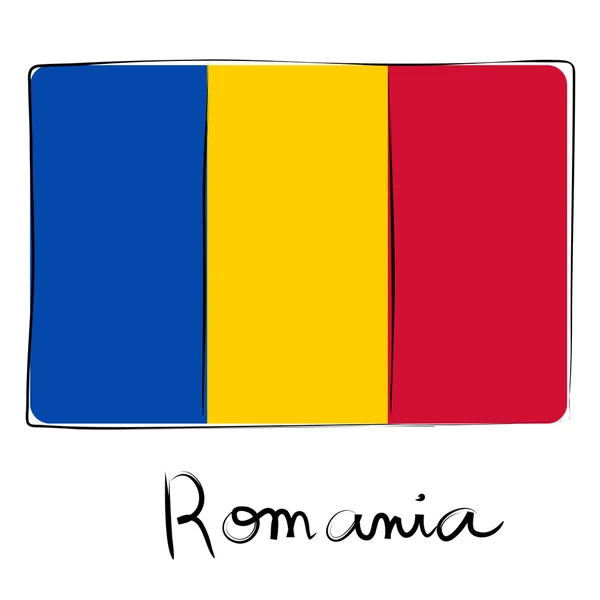 Romania flag doodle — Stock Photo, Image