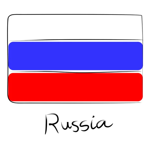 Russische Flagge Doodle — Stockfoto