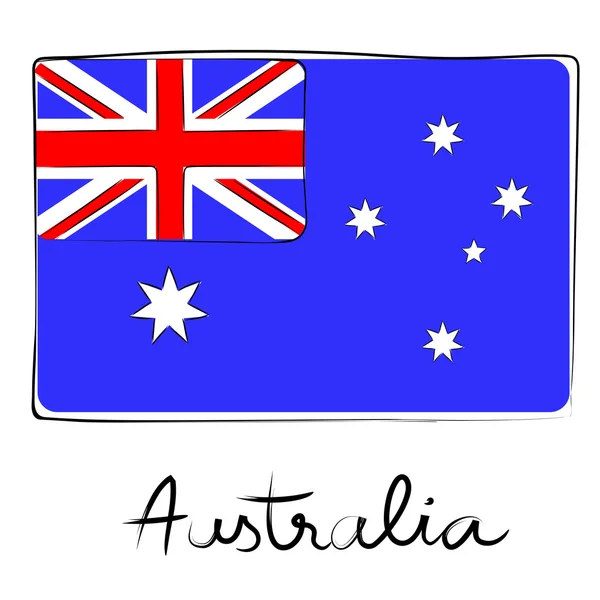 Vlajka Austrálie doodle Stock Fotografie