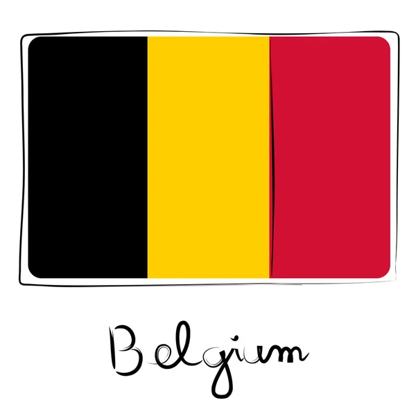 Bélgica bandeira doodle — Fotografia de Stock