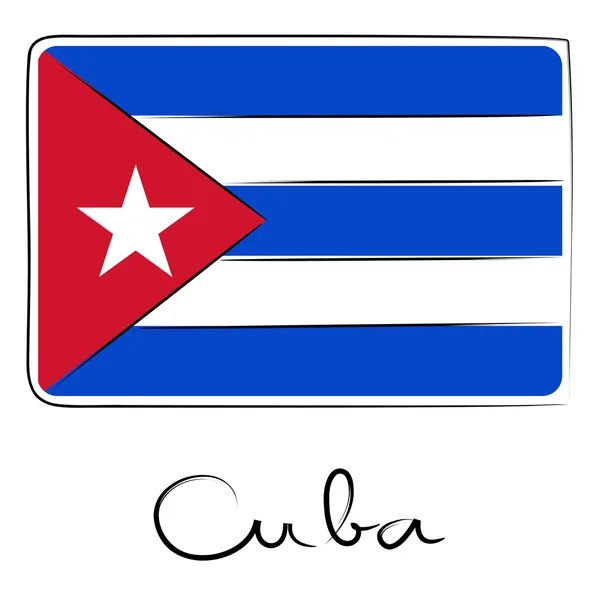 Kuba doodle zászló — Stock Fotó