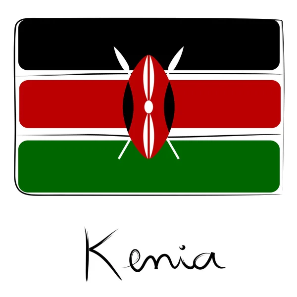 Kenia flag doodle — Stock Photo, Image