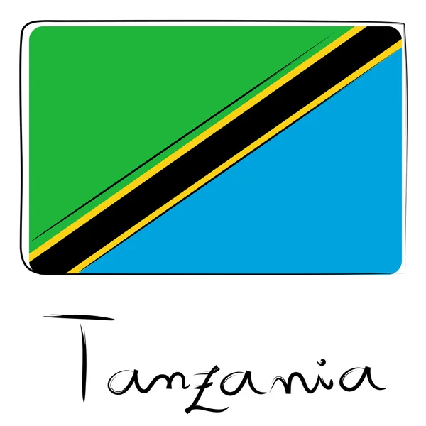 Tanzania flag doodle — Stock Photo, Image