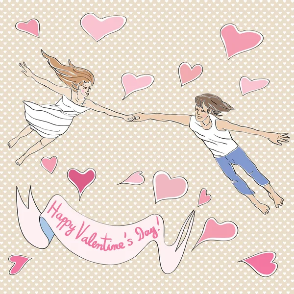 Valentine flying — Stock Photo, Image