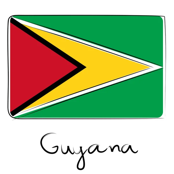 Guyana flag doodle — Stock Photo, Image