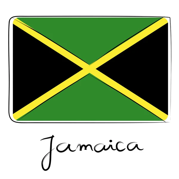 Jamaica flag doodle — Stock Photo, Image