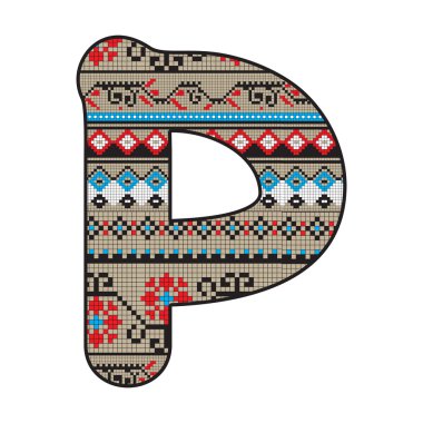 P harfi dekore edilmiş
