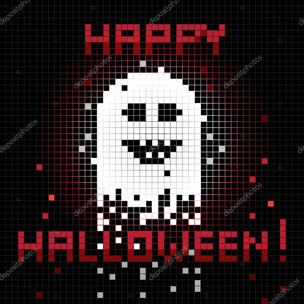 pixel halloween ghost
